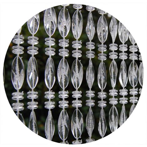 Rideau de porte en perles transparentes Elba 90 x 210 cm