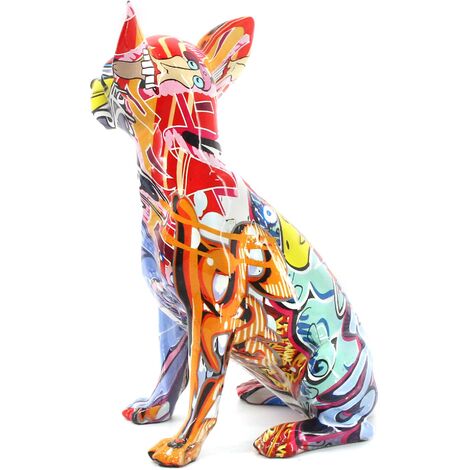 Résine Chien Chihuahua Sculpture Graffiti Art Bureau Décoration Moderne  Accessoires Style A 