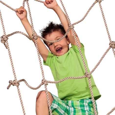 Filet à grimper en corde de plastique pour enfants, 170x170cm, chargeable  jusqu'à 200 kg, à partir de 3 ans