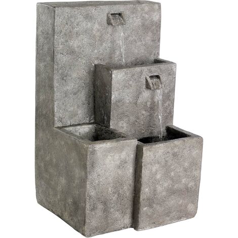 Fontaine de jardin extérieure en composite GRC – Hauteur 70cm, Longueur 40cm – Pompe incluse, Classe IP44, Câble 10m – Kaemingk