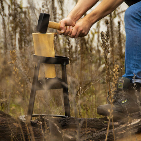Fendeur De Bois Manuel En Acier Carbone - Portable, Design En H Ou X - Pour Bois De Chauffage, Camping, Jardin - Fixation Au Sol Possible - 11