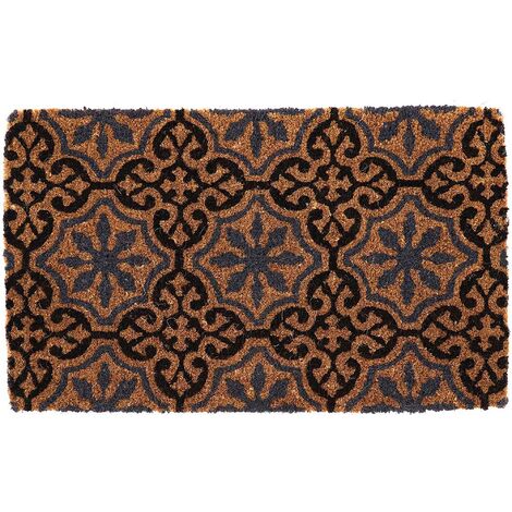 Paillasson en fibres de coco à motifs 75 x 45 cm Rosettes (1/5)