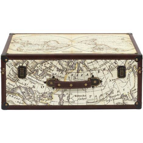 Set de 2 malles en bois Mappemonde