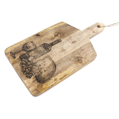 Planche à découper en bois vins et fromages (1/2)