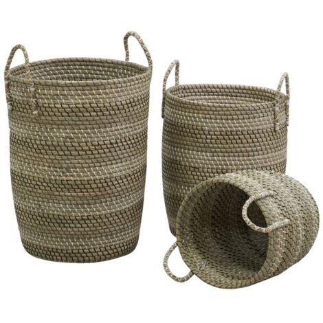 Set De 3 Paniers Tressés En Jacinthe D'eau - Maisons Du Monde