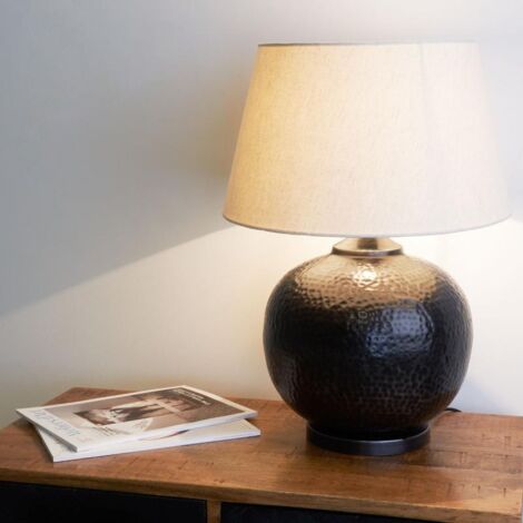Arum Lighting – Lampe de bureau E14 BARNEY en métal noir – Câble 1,50 m avec prise – Hauteur 30,3 cm, largeur 19,7 cm
