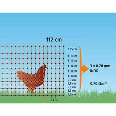 Filet volaille électrifiable - double pointe 50m x 106 cm