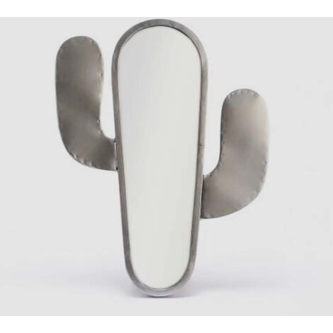 Miroir Cactus argenté 40 cm