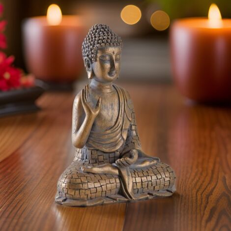Bouddha assis en résine doré