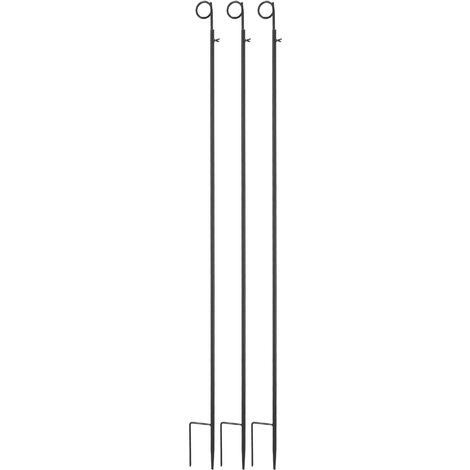 PENDILO Support Pour Guirlandes Lumineuses – Piquet Métal 280 Cm – Stabilisation 4 Pointes – Extérieur/Intérieur