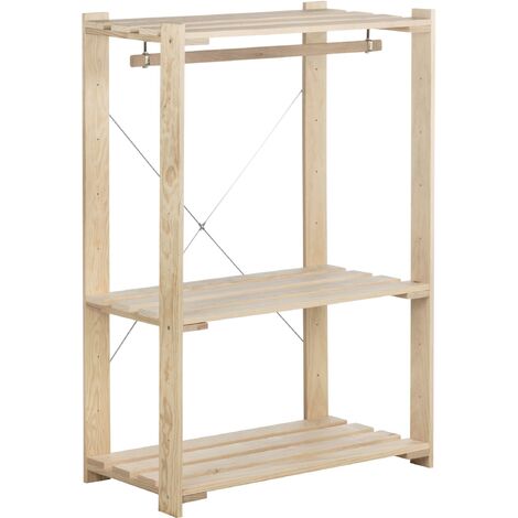 Penderie en pin massif Nova 76.5 x 38.5 x 110 cm (1/4)