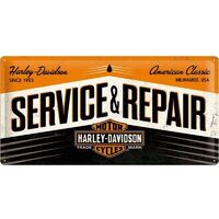 Plaque décorative en métal en relief 50 x 25 cm Harley Davidson Service et Repair
