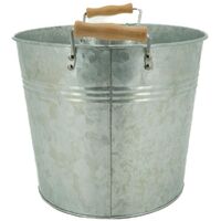 AUBRY GASPARD Jardinière Ovale Zinc Avec Anses Bois - Bassine Ancienne Décoration Jardin 37x19cm