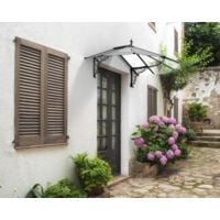 Marquise de porte en aluminium et poylcarbonate Iris