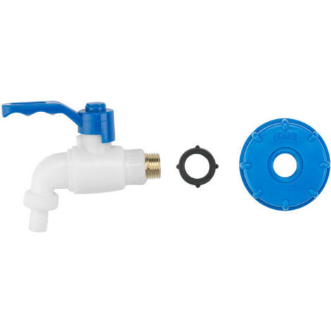 Kit di connessione IBC S60X6 raccordo rubinetto adattatore a T + rubinetto  + connettore a gomito + tubo PE per due serbatoi IBC di recupero acqua