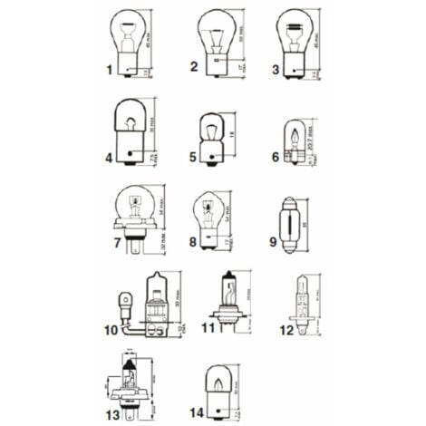 12 V 3 W (ba9s) lampadina sferica (set di 10 )