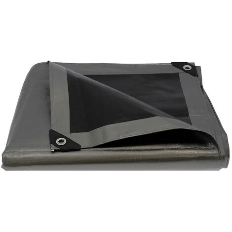Gt Garden – Bâche de peinture grise ultra résistante 260 g/m² – Dimensions 2 x 4 mètres – Oeillets tous les 100 cm – Imperméable et imputrescible (1/3)