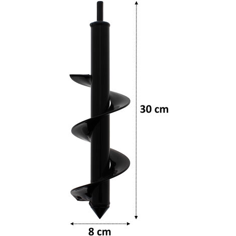 Foret Tariere Mèche Tarière GT Market 80mm - Longueur 80cm SDS-Plus - Pour Perceuse Perforateur Jardin 80mm Longueur 80cm Adaptateur SDS-plus Perceuse Jardin