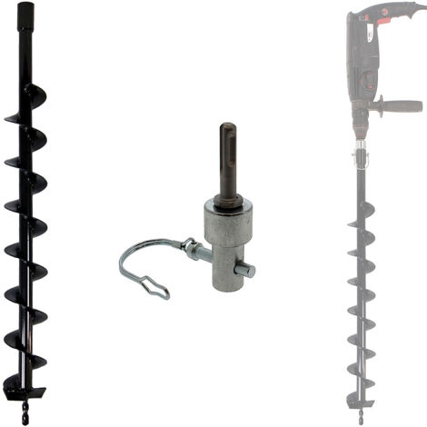 Gt Market – Mèche pour tarière Ø 80 mm – Longueur 80 cm – Adaptateur SDS-plus pour perceuses – Acier robuste pour évacuation optimale