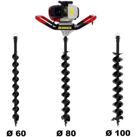 SURICUT - Tarière thermique SEMI-PROFESSIONNELLE 62 cm3 + lot de 3 mèches (60, 80 et 100 mm) (1/5)