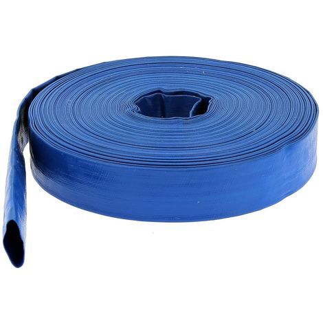 Tuyau de refoulement plat Ø 25 mm (1'') bleu - Longueur 10 mètres