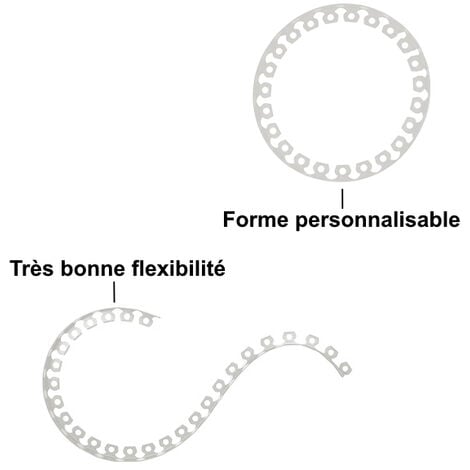 Bordure de jardin flexible blanche - 4 cm x 10 mètres avec 20 piquets d'ancrage