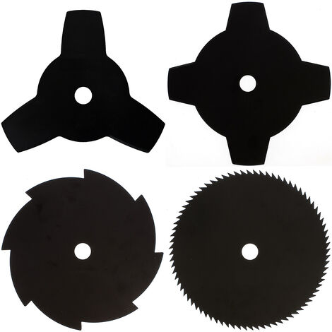 Gt Garden – Lot de 4 lames de débroussailleuse 255mm – 3, 4, 8 et 80 dents en acier – Alésage 25.4mm – Pour coupes précises et nettes