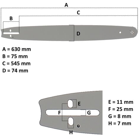 Guide 22 pouces (55 cm) avec chaîne 85 maillons pour tronçonneuse