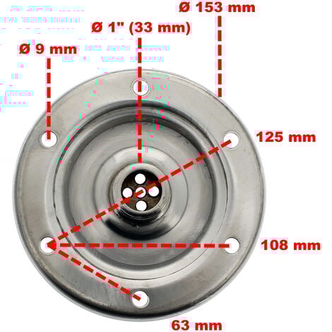 Bride 1' (33 mm) en inox pour réservoir à pression et surpresseur 24, 50 et 100 litres