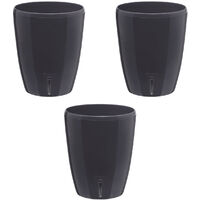 Lot de 3 pots pour orchidées avec réserve d'eau - Orchidea anthracite 2 litres