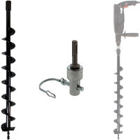 Gt Market – Mèche pour tarière Ø 80 mm – Longueur 80 cm – Adaptateur SDS-plus pour perceuse et perforateur – Acier robuste pour terre