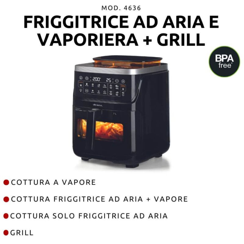 DecHome Friggitrice Ad Aria Da 8L, Air Fryer 1700W Con 8 Programmi E Aria Calda 360 Display Led Colore Nero L4400bk P 441589