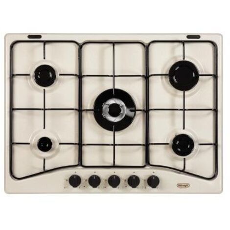 DeLonghi SF 57 ASV Piano Cottura a Gas 5 Zone 1 Bruciatore Tripla Corona 70 cm Sabbia