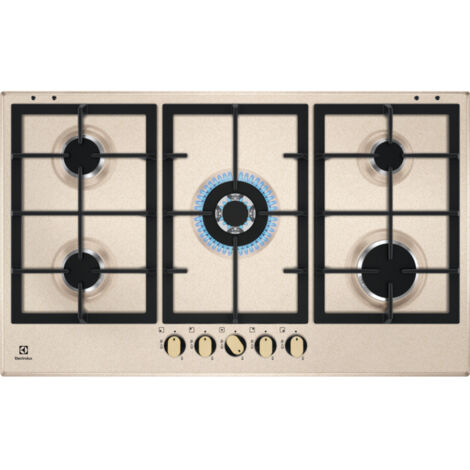 ELECTROLUX KGS9536RS PIANO COTTURA 86CM 5 FUOCHI A GAS GRIGLIE IN GHISA COLORE SABBIA (1/10)