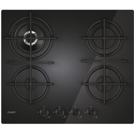 Candy Moderna CVG6BR4WTB Piano Cottura Nero da Incasso 60cm Gas 4 Fornelli