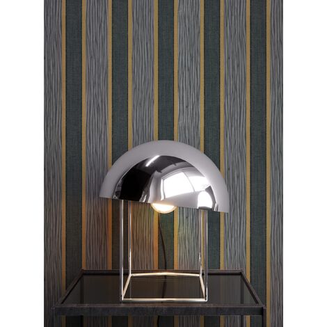 ELLE geometrisch Vliestapete grau Trigon grafisch Art Deco anthrazit 10,05X0,53m