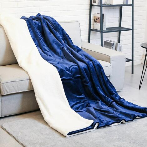 Homfa Heating blanket Electric 130X180cm heating blanket with automatic switch-off and overheating protection & timer Warming bed Royal blue heating mat Warming blanket