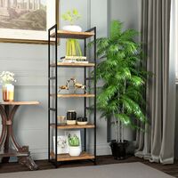 Homfa Ladder Shelf 5-Tier Bookshelf Storage Rack Display Shelving Plant Stand Metal