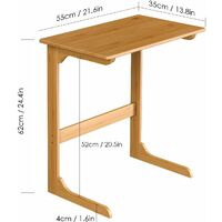 Homfa Bamboo End Table Living Room/Office Sofa Side Coffee/Tea Laptop Storage Tables