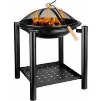 Outdoor Fire Pit BBQ Firepit Brazier Garden Square Table Stove Patio Heater [φ54.5cm x70cm] Homfa