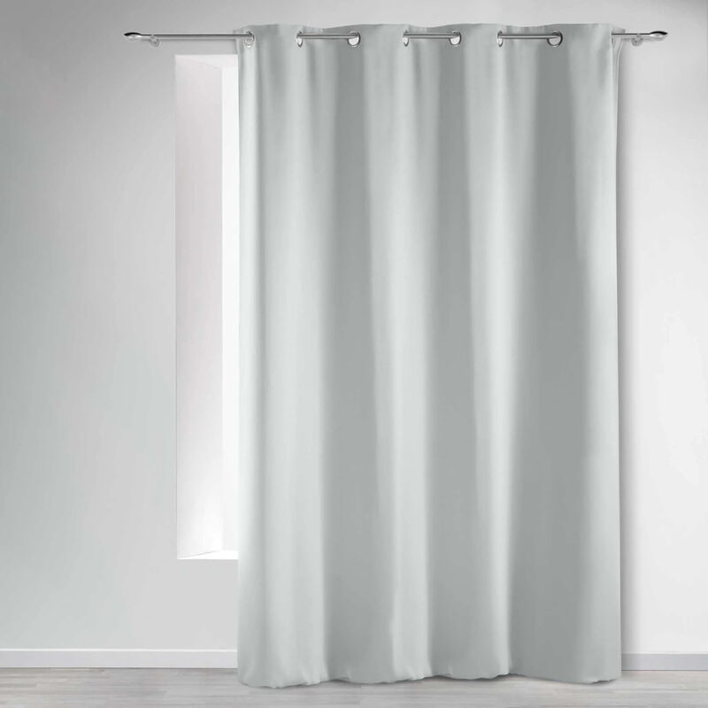Rideau à œillets Argentés 135x240 Cm - Blanc 100% Coton Certifié Oeko-T - NEUF