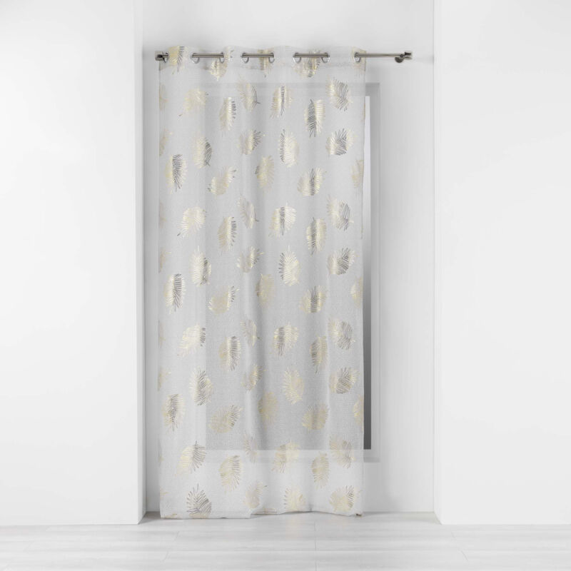 Rideau Voilage à Œillets Belline 140x240cm Blanc & Bleu - Maison Rideau Voilage à Œillets Belline 140x240cm Blanc & Bleu - Maison