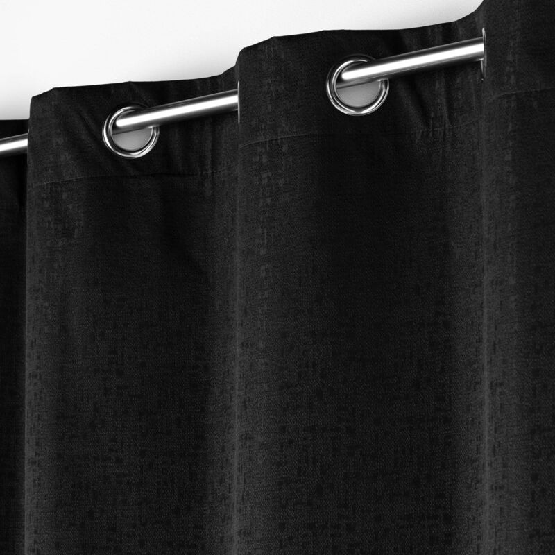 Rideaux Occultants Chyhomenyc Imitation Lin 100% Noir | 101,6 X 137,2 Cm (lot De 2) | Thermique, Lave-linge