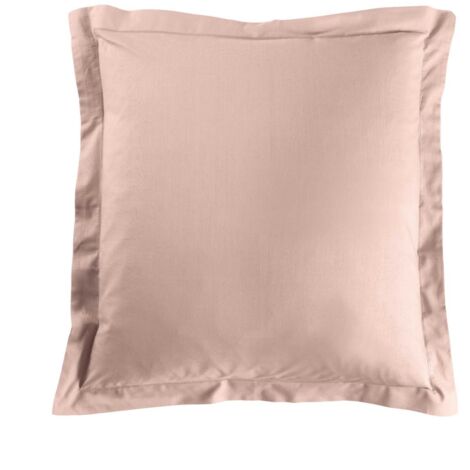 Taie d’oreiller 63 x 63 cm coton 57 fils Lina Rose – Volant plat avec point bourdon