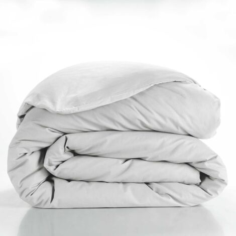 Housse de couette 2 personnes 260 x 240 cm coton 57 fils Lina Blanc