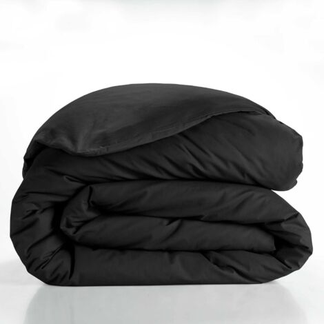 housse de couette Lina Coton 57fils - 240x220cm - Noir