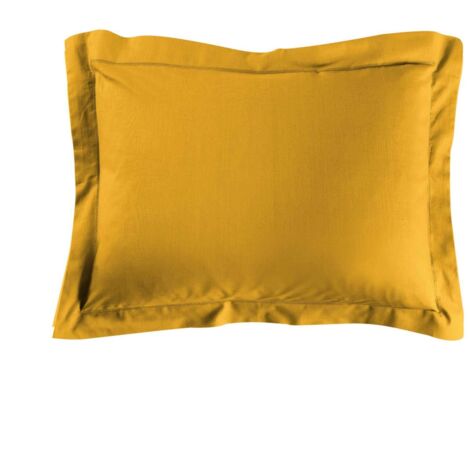 Taie d'oreiller 50 x 70 cm uni 57 fils lina +point bourdon Curry