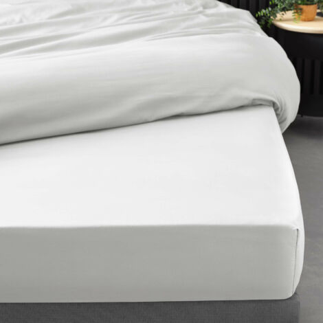 Drap Housse Percale - Bonnet 30 Cm - 200x180cm - Blanc (1/5)
