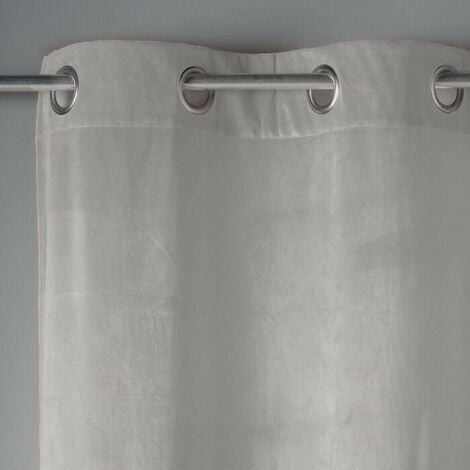 Rideau tamisant a oeillets 140 x 240 cm velours Velvetine Gris