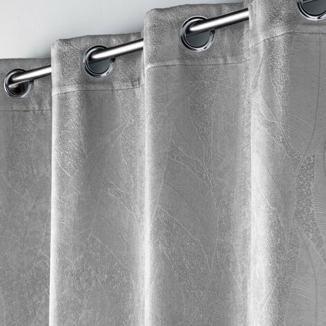 Rideau grande hauteur 135 x 280 cm occultant velours frappé Melodie Gris